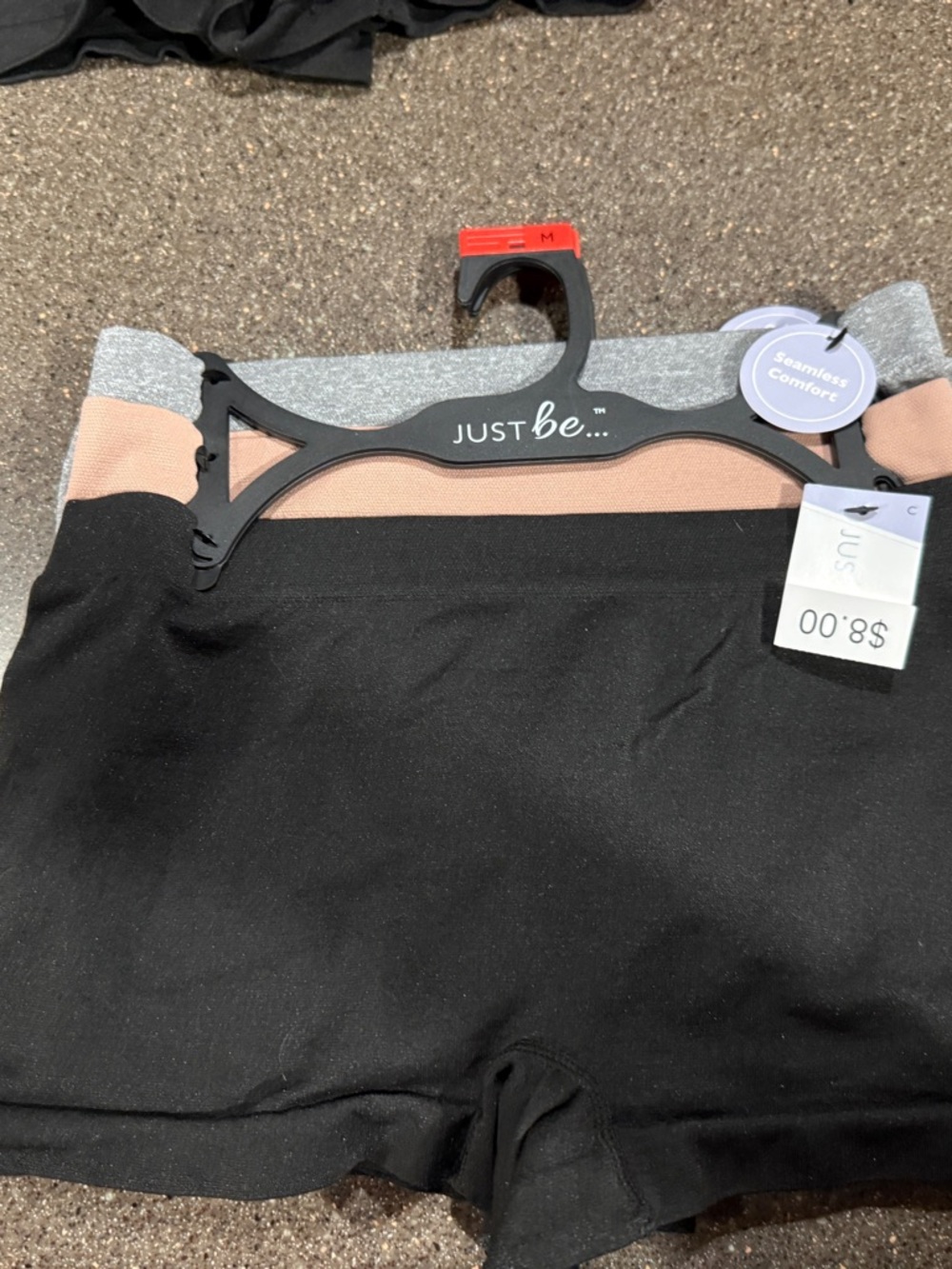 Just Be Black Shorts with Blush and Silver Waistband